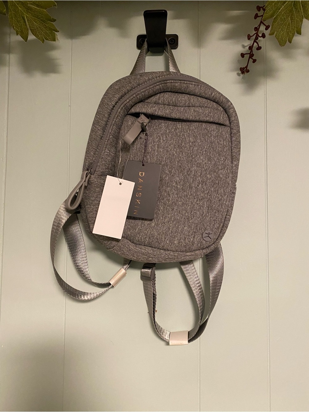 NWT Danskin Gray Mini Sling Backpack